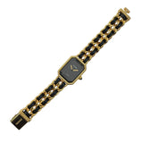シャネル CHANEL プルミエールS H0001 ブラック GP レディース 腕時計