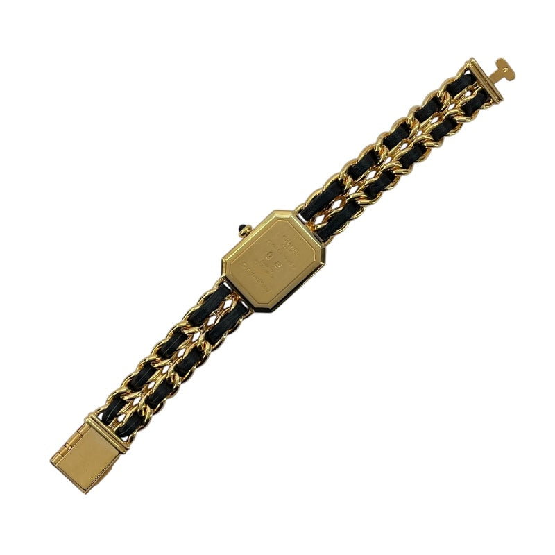 シャネル CHANEL プルミエールS H0001 ブラック GP レディース 腕時計