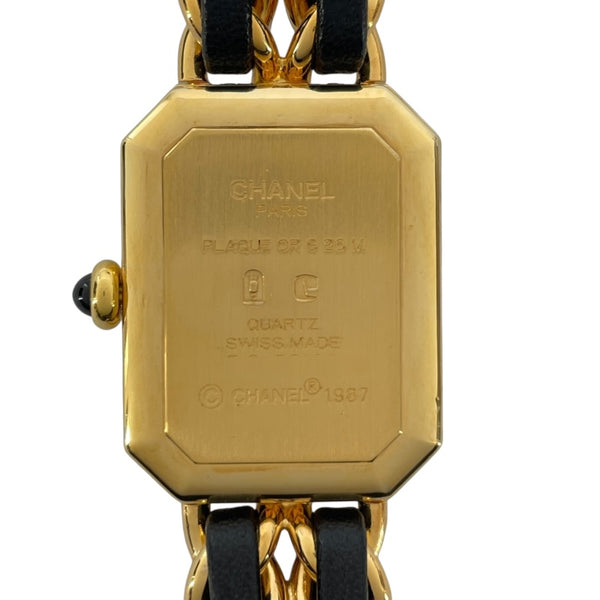 シャネル CHANEL プルミエールS H0001 ブラック GP レディース 腕時計