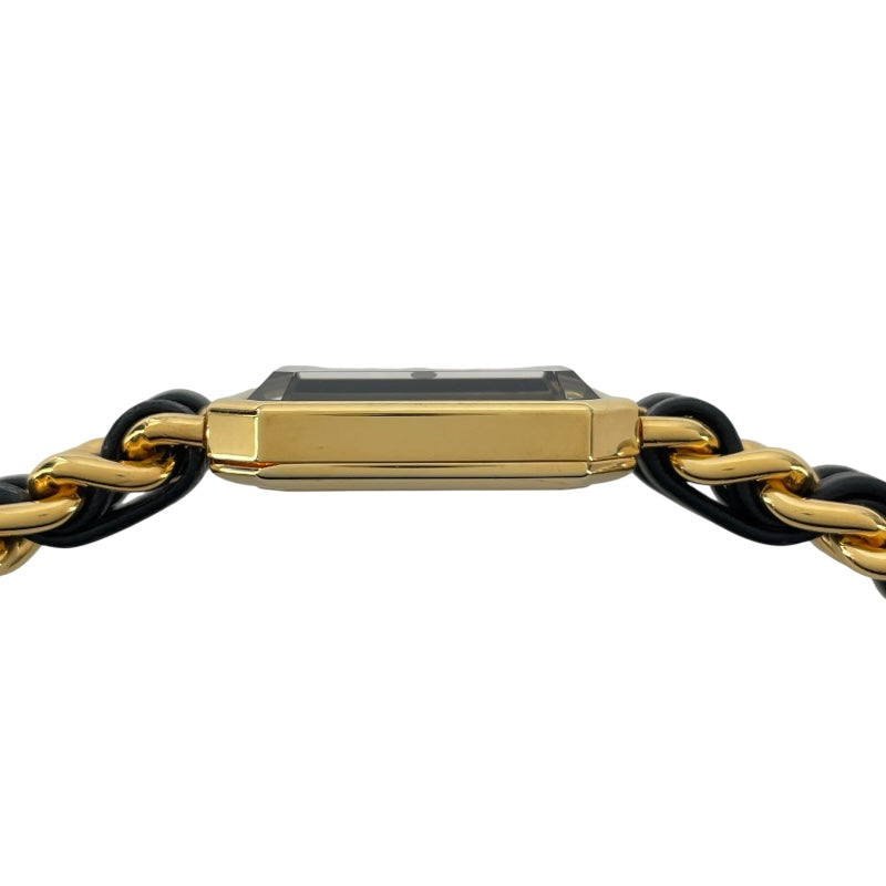 シャネル CHANEL プルミエールS H0001 ブラック GP レディース 腕時計