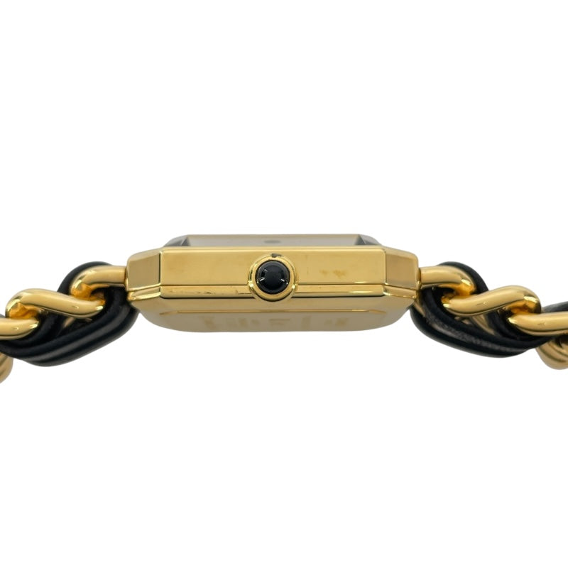 シャネル CHANEL プルミエールS H0001 ブラック GP レディース 腕時計
