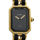 シャネル CHANEL プルミエール S H0001 ブラック GP×革ベルト レディース 腕時計