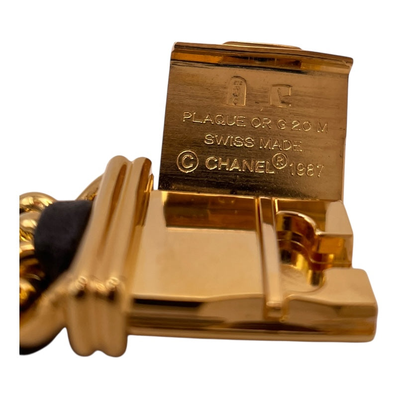 シャネル CHANEL プルミエール S H0001 ブラック GP×革ベルト レディース 腕時計