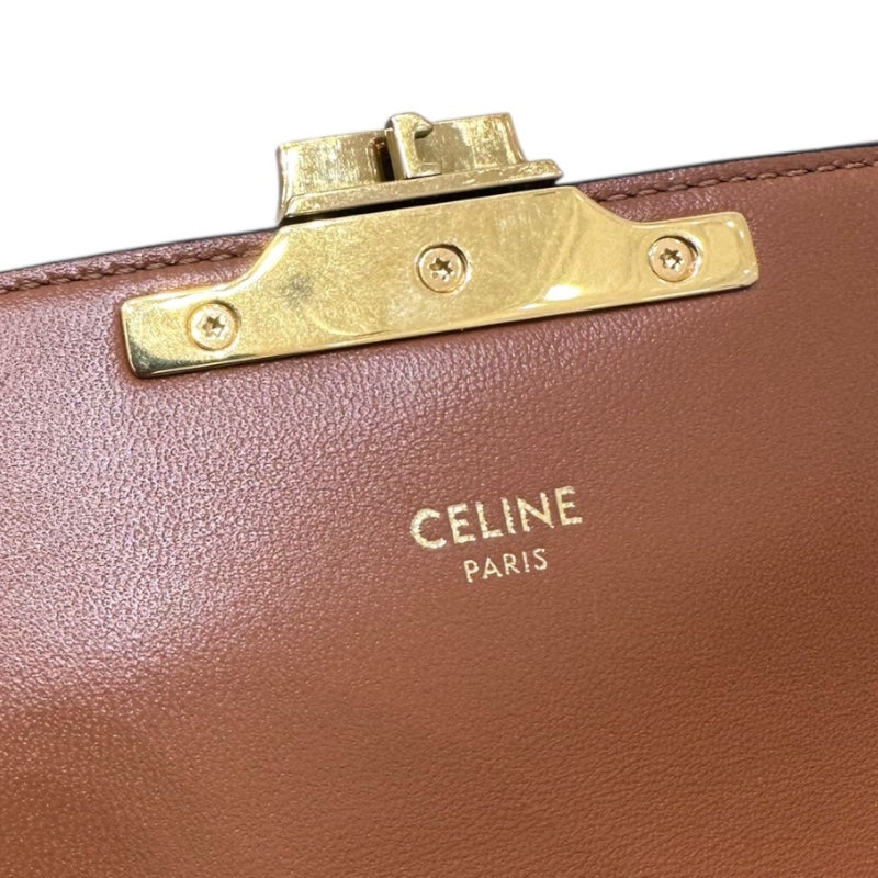 セリーヌ CELINE ショルダーバッグ　クロード 194142 タン トリヨンフキャンバス レディース