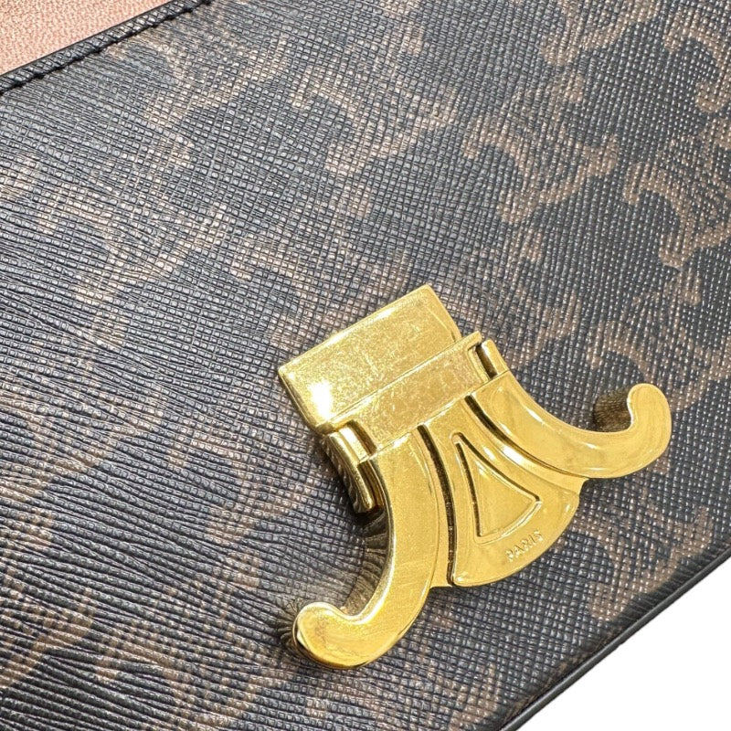 セリーヌ CELINE ショルダーバッグ　クロード 194142 タン トリヨンフキャンバス レディース