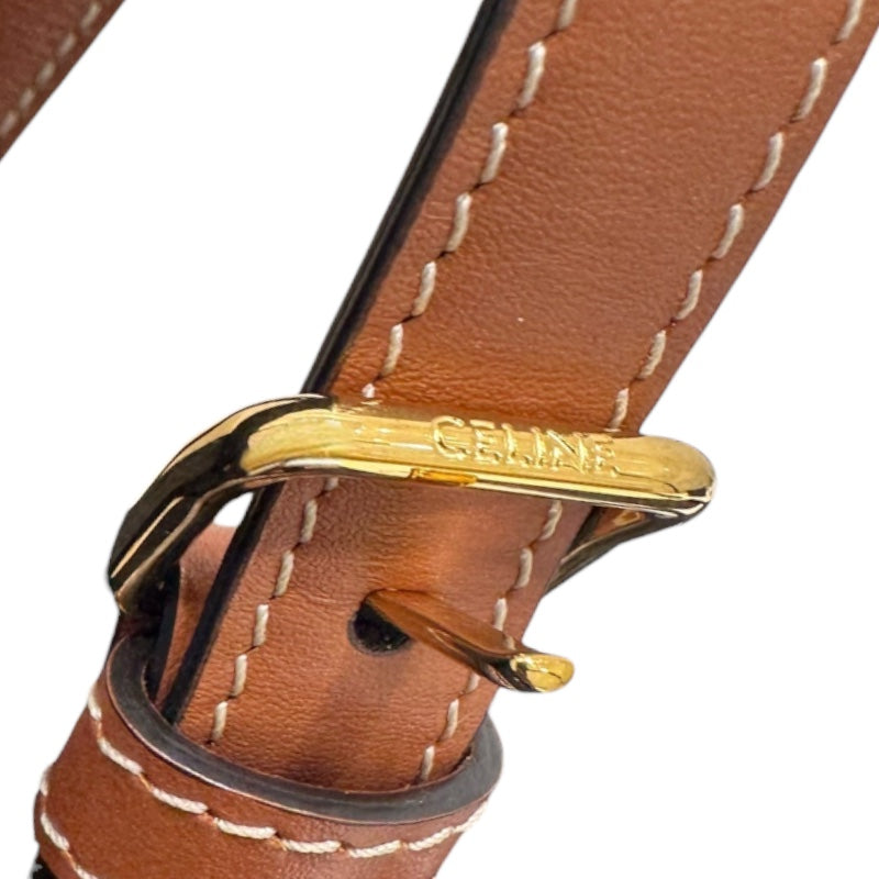 セリーヌ CELINE ショルダーバッグ　クロード 194142 タン トリヨンフキャンバス レディース