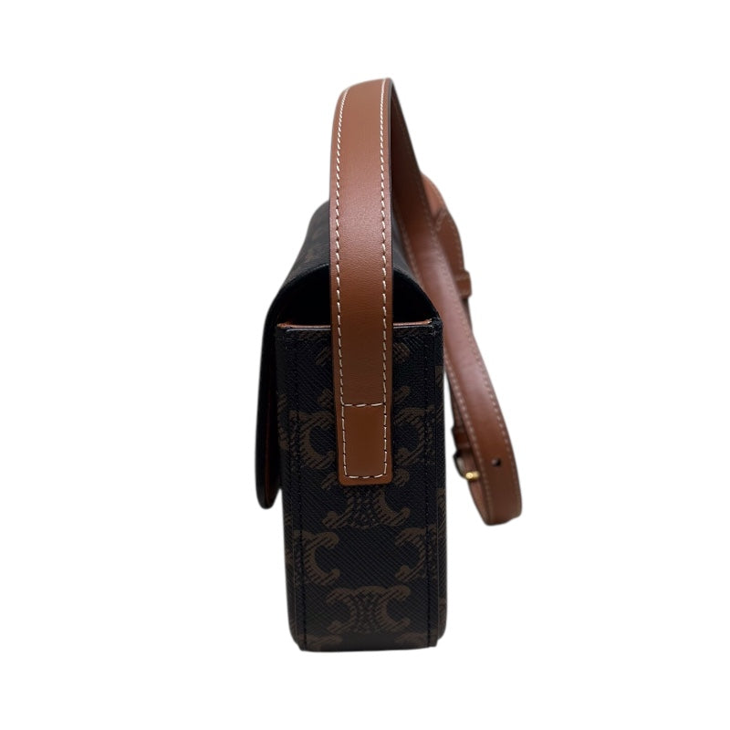 セリーヌ CELINE ショルダーバッグ　クロード 194142 タン トリヨンフキャンバス レディース