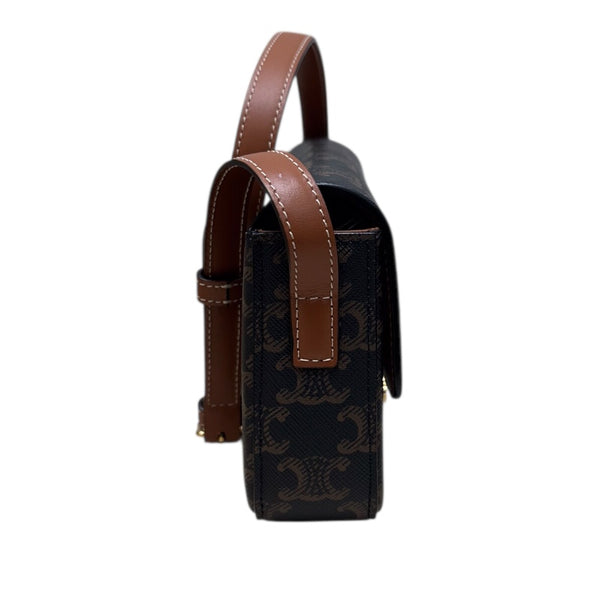 セリーヌ CELINE ショルダーバッグ　クロード 194142 タン トリヨンフキャンバス レディース