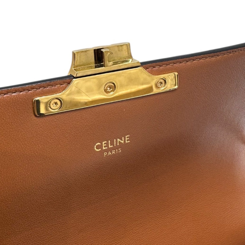 セリーヌ CELINE ショルダーバッグ　クロード 194142 タン トリヨンフキャンバス レディース