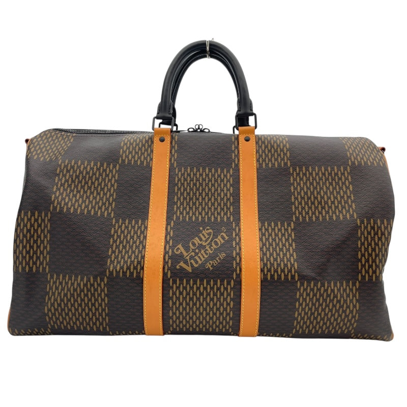ルイ・ヴィトン LOUIS VUITTON キーポル・バンドリエール50 NIGOコラボ N40360 ブラウン ダミエ・ジャイアント ユニセックス ボストンバッグ
