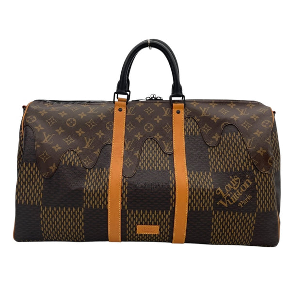 ルイ・ヴィトン LOUIS VUITTON キーポル・バンドリエール50 NIGOコラボ N40360 ブラウン ダミエ・ジャイアント ユニセックス ボストンバッグ