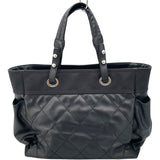 シャネル CHANEL パリピアリッツトートGM A34210 ブラック コーティングキャンバス レディース トートバッグ