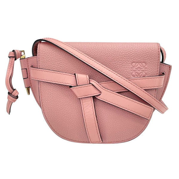 ロエベ LOEWE ゲートバッグミニ ピンク レザー レディース ショルダーバッグ