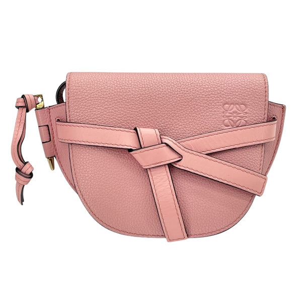 ロエベ LOEWE ゲートバッグミニ ピンク レザー レディース ショルダーバッグ