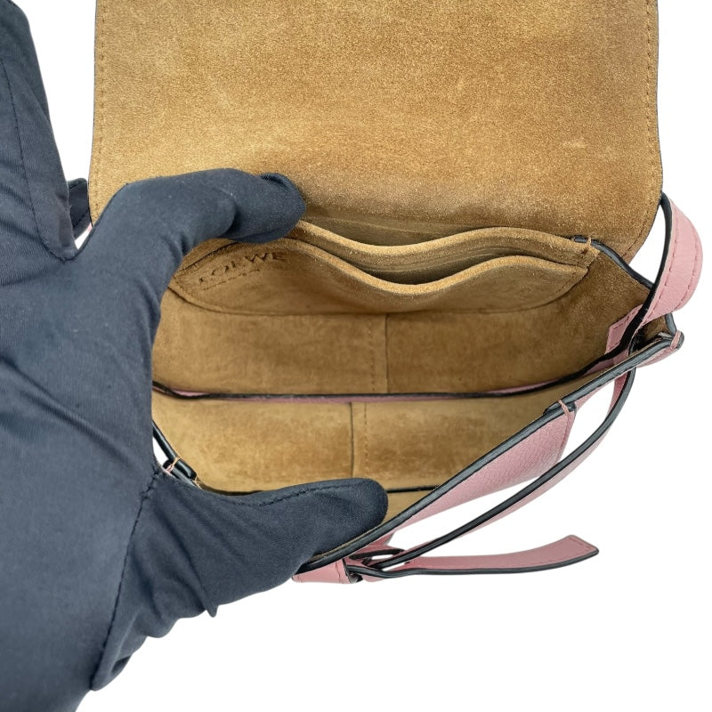 ロエベ LOEWE ゲートバッグミニ ピンク レザー レディース ショルダーバッグ