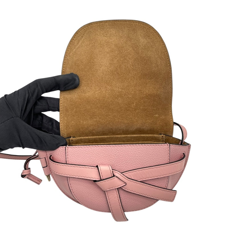 ロエベ LOEWE ゲートバッグミニ ピンク レザー レディース ショルダーバッグ