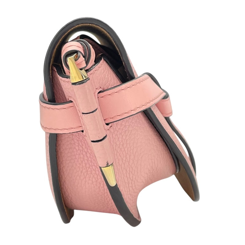 ロエベ LOEWE ゲートバッグミニ ピンク レザー レディース ショルダーバッグ