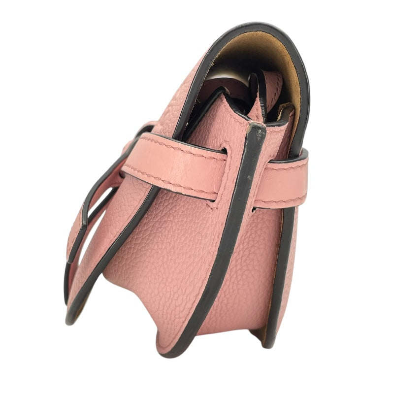 ロエベ LOEWE ゲートバッグミニ ピンク レザー レディース ショルダーバッグ