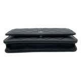 シャネル CHANEL マトラッセチェーンウォレット AP0250 ブラック SV金具 キャビアスキン レディース ウォレットチェーン