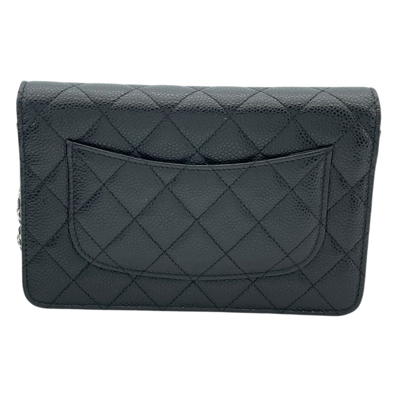 シャネル CHANEL マトラッセチェーンウォレット AP0250 ブラック SV金具 キャビアスキン レディース ウォレットチェーン