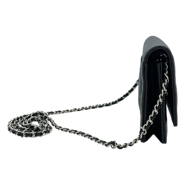 シャネル CHANEL マトラッセチェーンウォレット AP0250 ブラック SV金具 キャビアスキン レディース ウォレットチェーン