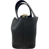 エルメス HERMES ピコタンロックPM タッチ Z BY002 AN ブラック アリゲーター/トリヨン レディース ハンドバッグ