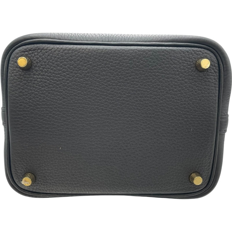 エルメス HERMES ピコタンロックPM タッチ Z BY002 AN ブラック アリゲーター/トリヨン レディース ハンドバッグ