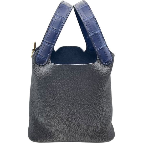 エルメス HERMES ピコタンロックPM タッチ B BY01 0AA ブルーニュイ×ブルーサフィール/GD金具 アリゲーターマット/トリヨン レディース ハンドバッグ