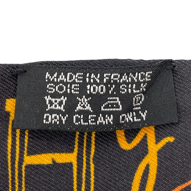 エルメスツイリー　1本 エルメス HERMES ツイリー 1001H ブラック シルク レディース