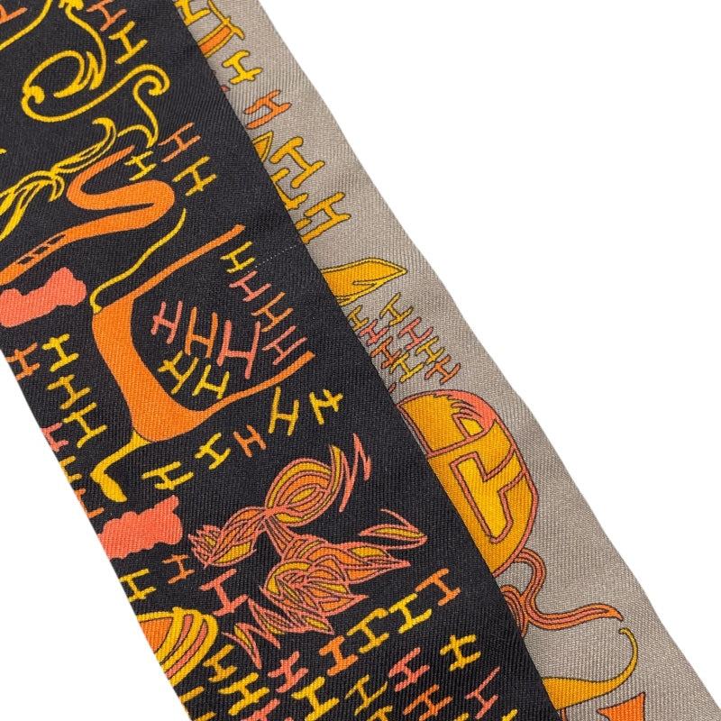 エルメス HERMES ツイリー 1001H ブラック シルク レディース