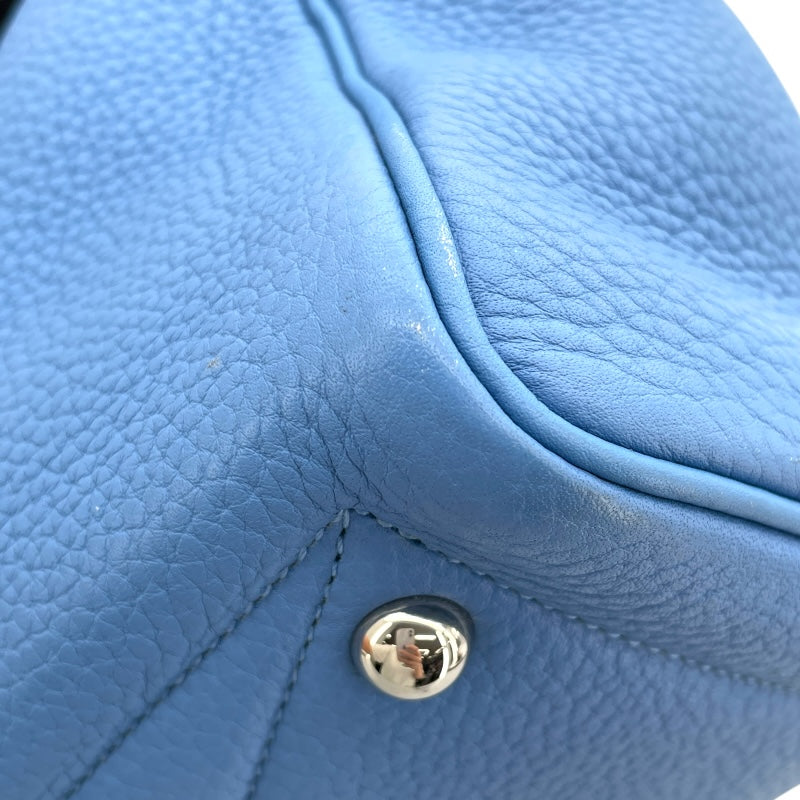 エルメス HERMES ヴィクトリア35 □R刻 ブルーパラダイス SV金具 トリヨン レディース ハンドバッグ