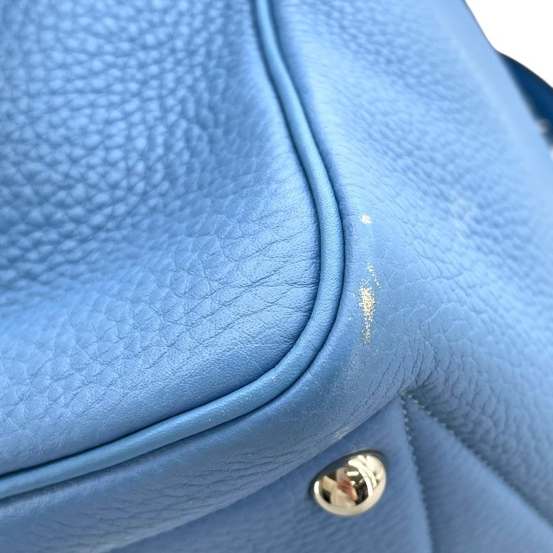 エルメス HERMES ヴィクトリア35 □R刻 ブルーパラダイス SV金具 トリヨン レディース ハンドバッグ