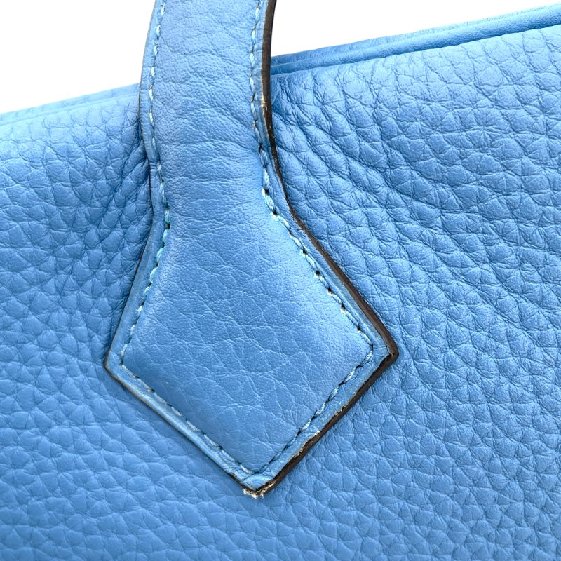 エルメス HERMES ヴィクトリア35 □R刻 ブルーパラダイス SV金具 トリヨン レディース ハンドバッグ