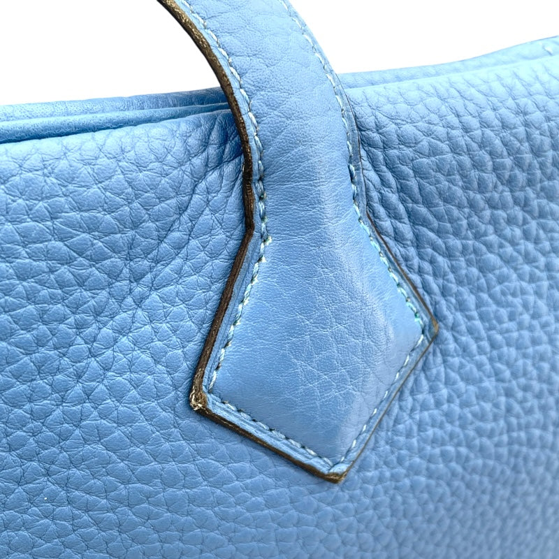 エルメス HERMES ヴィクトリア35 □R刻 ブルーパラダイス SV金具 トリヨン レディース ハンドバッグ