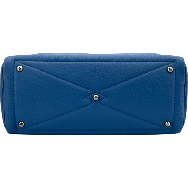 エルメス HERMES ヴィクトリア35 □R刻 ブルーパラダイス SV金具 トリヨン レディース ハンドバッグ