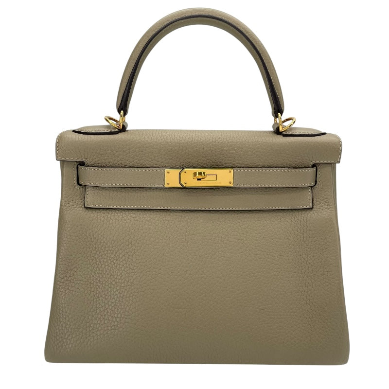 エルメス HERMES ケリー28 内縫い X刻 セージ GD金具 トリヨン レディース ショルダーバッグ