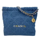 シャネル CHANEL CHANEL22スモール AS3260 ブルー GDxSV金具 デニム レディース ショルダーバッグ