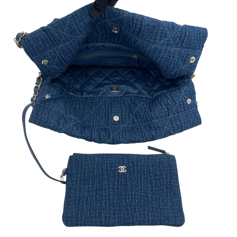 シャネル CHANEL CHANEL22スモール AS3260 ブルー GDxSV金具 デニム レディース ショルダーバッグ