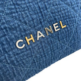 シャネル CHANEL CHANEL22スモール AS3260 ブルー GDxSV金具 デニム レディース ショルダーバッグ