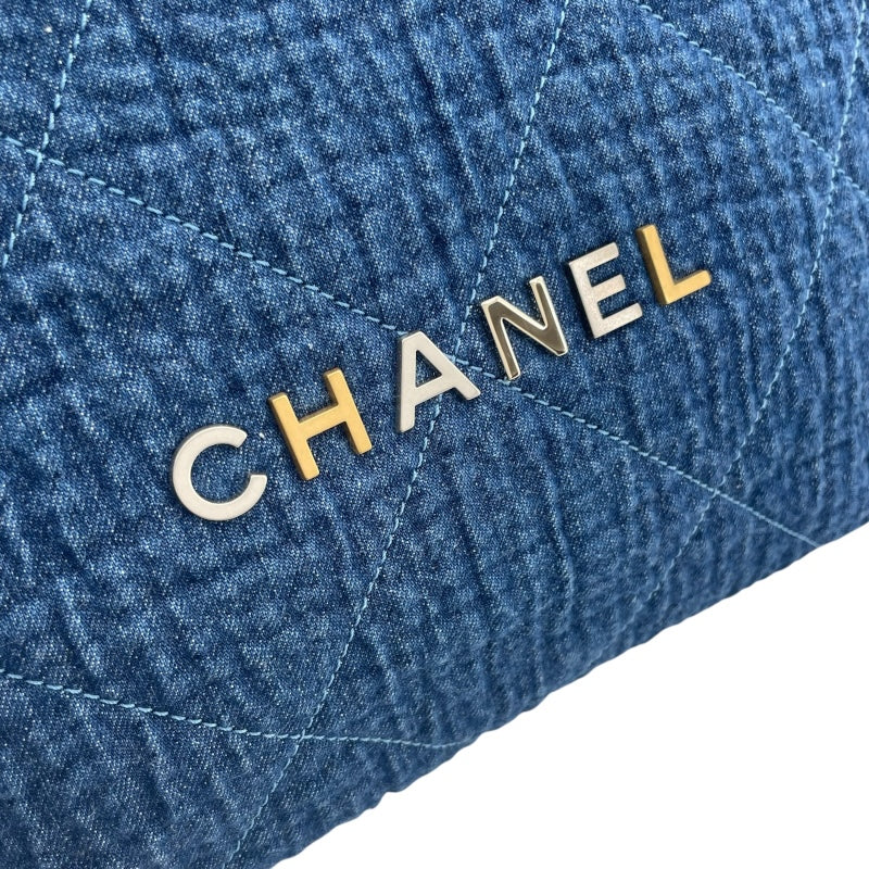 シャネル CHANEL CHANEL22スモール AS3260 ブルー GDxSV金具 デニム レディース ショルダーバッグ