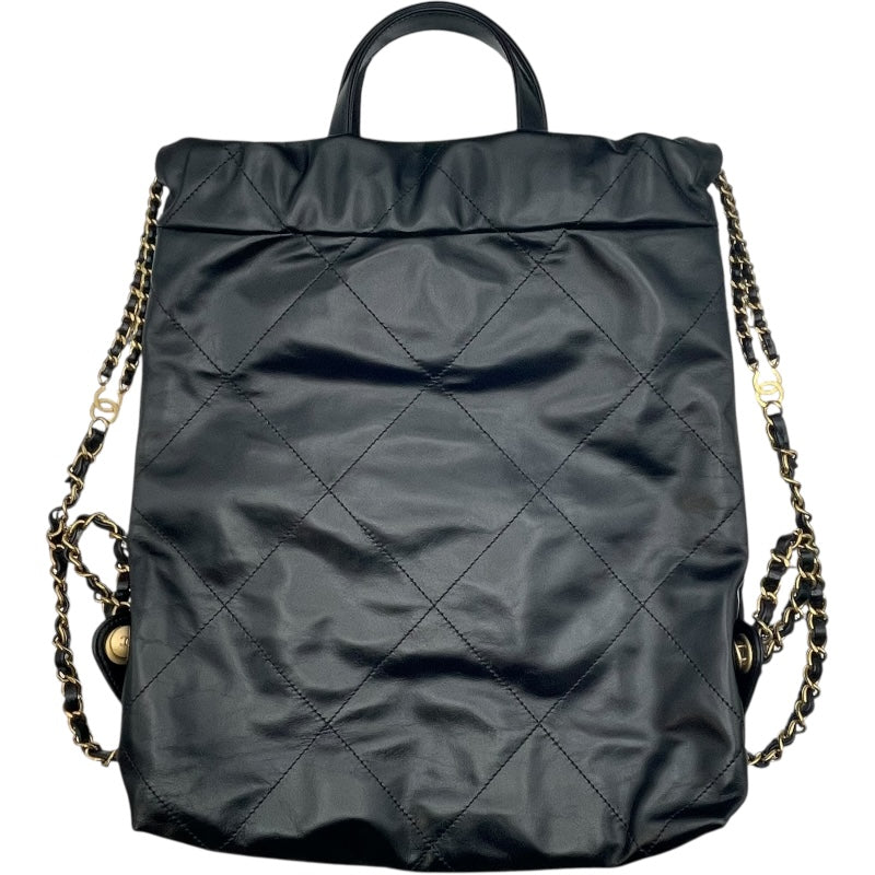 シャネル CHANEL CHANEL22 バックパック AS3859 ブラック シャイニーカーフスキン レディース リュック・デイパック