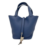 エルメス HERMES ピコタンロックPM U刻印　 ブルーブライトン SV金具 トリヨン レディース ハンドバッグ