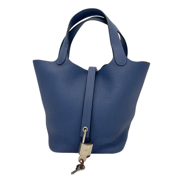 エルメス HERMES ピコタンロックPM U刻印　 ブルーブライトン SV金具 トリヨン レディース ハンドバッグ