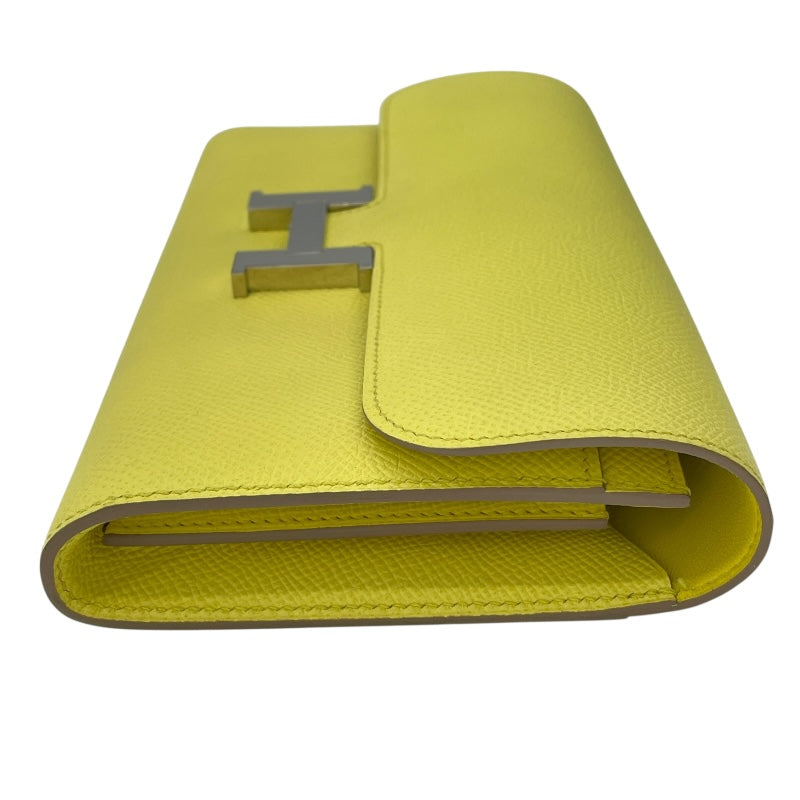 エルメス HERMES コンスタンスロング □R刻 ライム SV金具 エプソン レディース 長財布