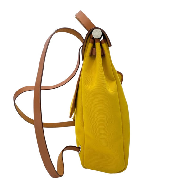 エルメス HERMES エールバッグジップアドPM Z刻 ライム ナチュラル SV金具 トワル ハンター レディース リュック・デイパック