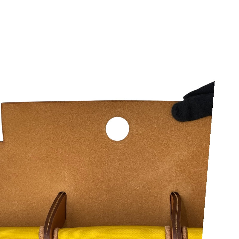エルメス HERMES エールバッグジップアドPM Z刻 ライム ナチュラル SV金具 トワル ハンター レディース リュック・デイパック