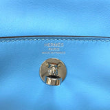 エルメス HERMES リンディミニ W刻 セレスト シルバー金具 スイフト レディース ショルダーバッグ