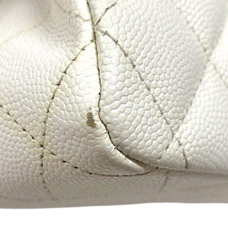 シャネル CHANEL マトラッセ25 A01112 ホワイト ゴールド金具 キャビアスキン レディース ショルダーバッグ