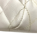 シャネル CHANEL マトラッセ25 A01112 ホワイト ゴールド金具 キャビアスキン レディース ショルダーバッグ