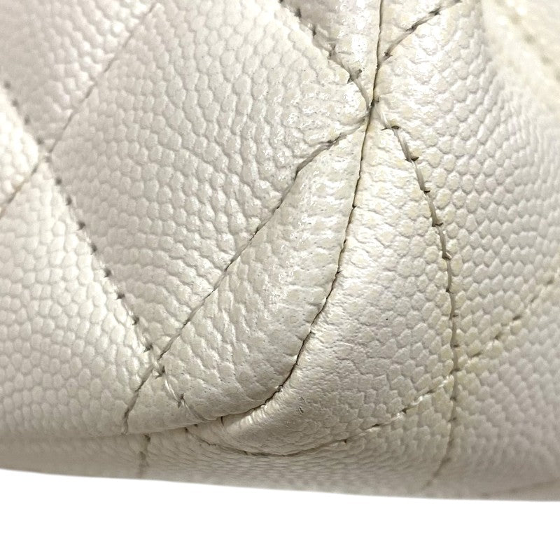 シャネル CHANEL マトラッセ25 A01112 ホワイト ゴールド金具 キャビアスキン レディース ショルダーバッグ
